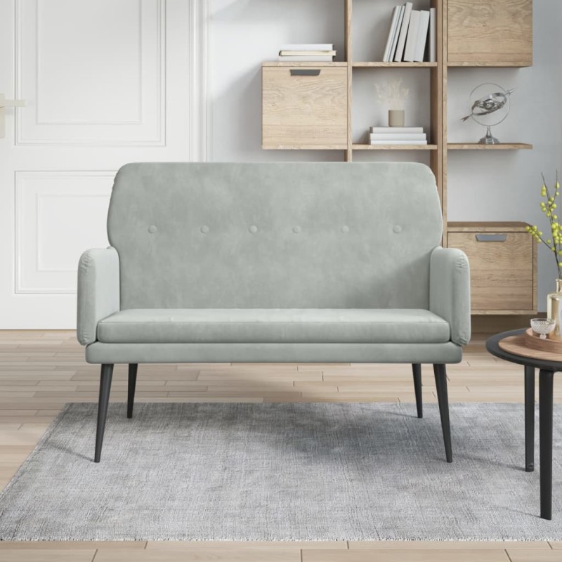 vidaXL Panca Grigio Chiaro 108x79x79 cm in Velluto vidaXL Panca Grigio Chiaro 108x79x79 cm in Velluto
