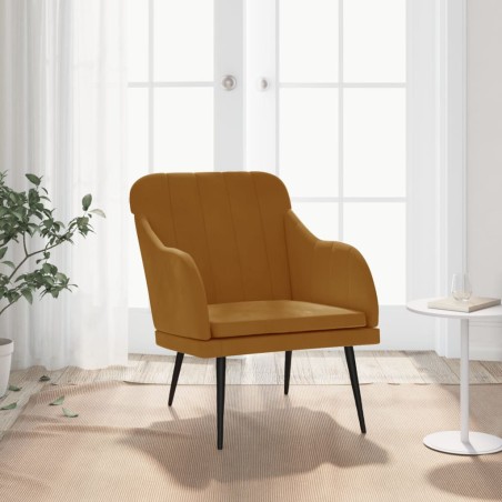 vidaXL Poltrona Marrone 63x76x80 cm Velluto