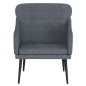 vidaXL Poltrona Grigio Scuro 63x76x80 cm Velluto vidaXL Poltrona Grigio Scuro 63x76x80 cm Velluto