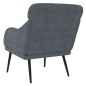 vidaXL Poltrona Grigio Scuro 63x76x80 cm Velluto vidaXL Poltrona Grigio Scuro 63x76x80 cm Velluto