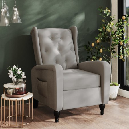 vidaXL Poltrona Reclinabile Grigio Chiaro in Velluto