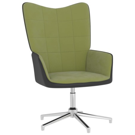 vidaXL Poltrona Relax Verde Chiaro in Velluto e PVC