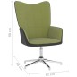 vidaXL Poltrona Relax Verde Chiaro in Velluto e PVC vidaXL Poltrona Relax Verde Chiaro in Velluto e PVC