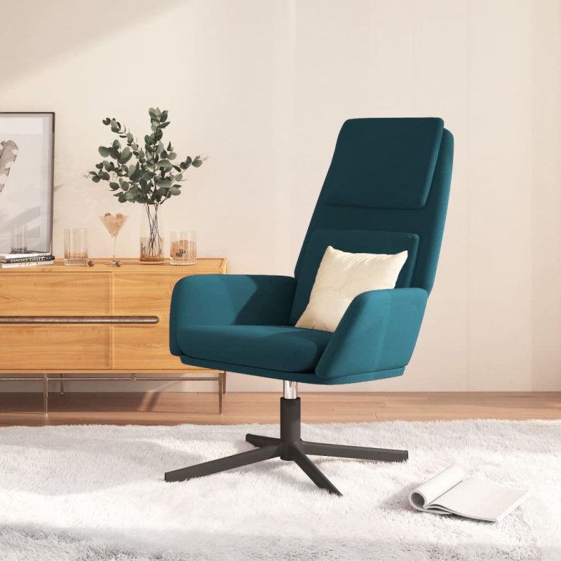 vidaXL Poltrona Relax Blu in Velluto