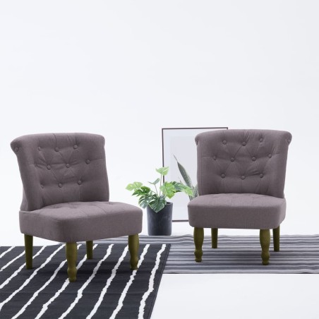 vidaXL Poltrone in Stile Francese 2 pz Talpa in Tessuto