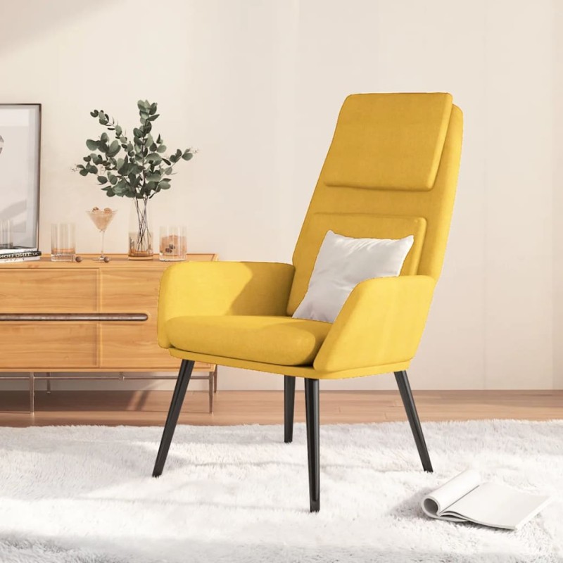 vidaXL Sedia Relax Giallo Senape in Tessuto vidaXL Sedia Relax Giallo Senape in Tessuto