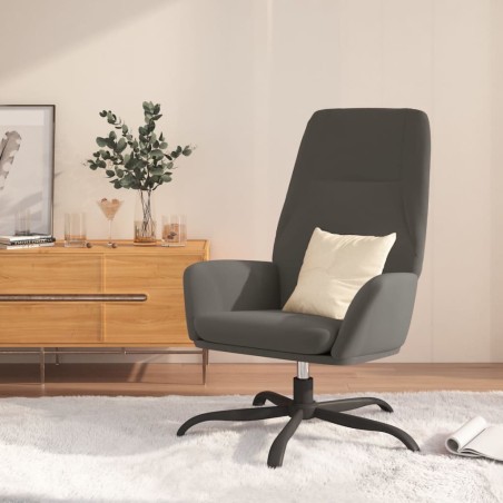 vidaXL Poltrona Relax Grigio Scuro in Velluto