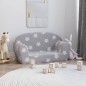 vidaXL Divano per Bambini 2 Posti Grigio Chiaro Stelle Morbido Peluche vidaXL Divano per Bambini 2 Posti Grigio Chiaro Stelle Morbido Peluche