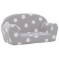 vidaXL Divano per Bambini 2 Posti Grigio Chiaro Stelle Morbido Peluche vidaXL Divano per Bambini 2 Posti Grigio Chiaro Stelle Morbido Peluche