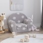 vidaXL Divano Letto Bambini Grigio Chiaro con Stelle Morbido Peluche vidaXL Divano Letto Bambini Grigio Chiaro con Stelle Morbido Peluche
