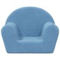 vidaXL Divano per Bambini Blu in Morbido Peluche vidaXL Divano per Bambini Blu in Morbido Peluche