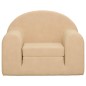 vidaXL Divano Letto per Bambini Crema in Morbido Peluche vidaXL Divano Letto per Bambini Crema in Morbido Peluche
