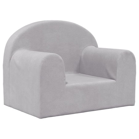 vidaXL Divano per Bambini Grigio Chiaro in Morbido Peluche