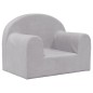 vidaXL Divano per Bambini Grigio Chiaro in Morbido Peluche vidaXL Divano per Bambini Grigio Chiaro in Morbido Peluche