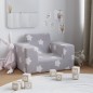 vidaXL Divano per Bambini Grigio Chiaro con Stelle in Morbido Peluche vidaXL Divano per Bambini Grigio Chiaro con Stelle in Morbido Peluche