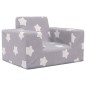 vidaXL Divano per Bambini Grigio Chiaro con Stelle in Morbido Peluche vidaXL Divano per Bambini Grigio Chiaro con Stelle in Morbido Peluche
