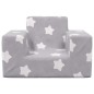vidaXL Divano per Bambini Grigio Chiaro con Stelle in Morbido Peluche vidaXL Divano per Bambini Grigio Chiaro con Stelle in Morbido Peluche