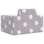 vidaXL Divano per Bambini Grigio Chiaro con Stelle in Morbido Peluche vidaXL Divano per Bambini Grigio Chiaro con Stelle in Morbido Peluche