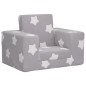 vidaXL Divano Letto Bambini Grigio Chiaro con Stelle Morbido Peluche vidaXL Divano Letto Bambini Grigio Chiaro con Stelle Morbido Peluche