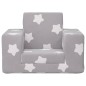 vidaXL Divano Letto Bambini Grigio Chiaro con Stelle Morbido Peluche vidaXL Divano Letto Bambini Grigio Chiaro con Stelle Morbido Peluche