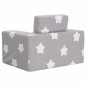 vidaXL Divano Letto Bambini Grigio Chiaro con Stelle Morbido Peluche vidaXL Divano Letto Bambini Grigio Chiaro con Stelle Morbido Peluche