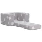 vidaXL Divano Letto Bambini Grigio Chiaro con Stelle Morbido Peluche vidaXL Divano Letto Bambini Grigio Chiaro con Stelle Morbido Peluche