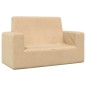 vidaXL Divano per Bambini a 2 Posti Crema in Morbido Peluche vidaXL Divano per Bambini a 2 Posti Crema in Morbido Peluche