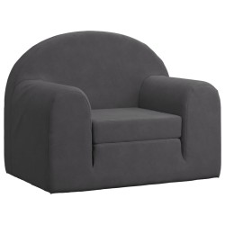 vidaXL Divano Letto per Bambini Antracite in Morbido Peluche