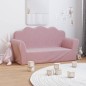 vidaXL Divano per Bambini 2 Posti Rosa in Morbido Peluche vidaXL Divano per Bambini 2 Posti Rosa in Morbido Peluche