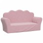 vidaXL Divano per Bambini 2 Posti Rosa in Morbido Peluche vidaXL Divano per Bambini 2 Posti Rosa in Morbido Peluche