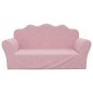 vidaXL Divano per Bambini 2 Posti Rosa in Morbido Peluche vidaXL Divano per Bambini 2 Posti Rosa in Morbido Peluche