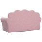vidaXL Divano per Bambini 2 Posti Rosa in Morbido Peluche vidaXL Divano per Bambini 2 Posti Rosa in Morbido Peluche