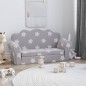 vidaXL Divano per Bambini 2 Posti Grigio Chiaro Stelle Morbido Peluche vidaXL Divano per Bambini 2 Posti Grigio Chiaro Stelle Morbido Peluche