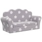 vidaXL Divano per Bambini 2 Posti Grigio Chiaro Stelle Morbido Peluche vidaXL Divano per Bambini 2 Posti Grigio Chiaro Stelle Morbido Peluche