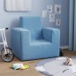 vidaXL Divano per Bambini Blu in Morbido Peluche vidaXL Divano per Bambini Blu in Morbido Peluche