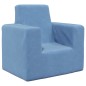 vidaXL Divano per Bambini Blu in Morbido Peluche vidaXL Divano per Bambini Blu in Morbido Peluche