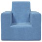 vidaXL Divano per Bambini Blu in Morbido Peluche vidaXL Divano per Bambini Blu in Morbido Peluche
