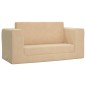 vidaXL Divano Letto per Bambini a 2 Posti Crema in Morbido Peluche vidaXL Divano Letto per Bambini a 2 Posti Crema in Morbido Peluche