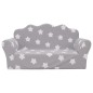 vidaXL Divano per Bambini 2 Posti Grigio Chiaro Stelle Morbido Peluche vidaXL Divano per Bambini 2 Posti Grigio Chiaro Stelle Morbido Peluche