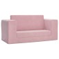 vidaXL Divano Letto per Bambini 2 Posti Rosa in Morbido Peluche vidaXL Divano Letto per Bambini 2 Posti Rosa in Morbido Peluche