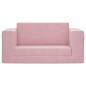 vidaXL Divano Letto per Bambini 2 Posti Rosa in Morbido Peluche vidaXL Divano Letto per Bambini 2 Posti Rosa in Morbido Peluche