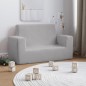 vidaXL Divano per Bambini a 2 Posti Grigio Chiaro in Morbido Peluche vidaXL Divano per Bambini a 2 Posti Grigio Chiaro in Morbido Peluche