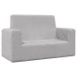 vidaXL Divano per Bambini a 2 Posti Grigio Chiaro in Morbido Peluche vidaXL Divano per Bambini a 2 Posti Grigio Chiaro in Morbido Peluche