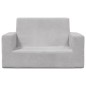 vidaXL Divano per Bambini a 2 Posti Grigio Chiaro in Morbido Peluche vidaXL Divano per Bambini a 2 Posti Grigio Chiaro in Morbido Peluche