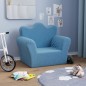 vidaXL Divano per Bambini Blu in Morbido Peluche vidaXL Divano per Bambini Blu in Morbido Peluche