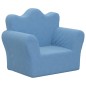 vidaXL Divano per Bambini Blu in Morbido Peluche vidaXL Divano per Bambini Blu in Morbido Peluche