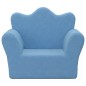 vidaXL Divano per Bambini Blu in Morbido Peluche vidaXL Divano per Bambini Blu in Morbido Peluche