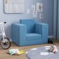 vidaXL Divano per Bambini Blu in Morbido Peluche vidaXL Divano per Bambini Blu in Morbido Peluche