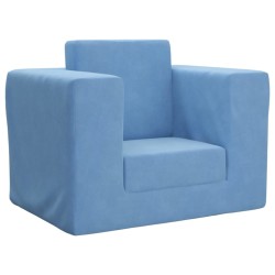 vidaXL Divano per Bambini Blu in Morbido Peluche