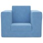 vidaXL Divano per Bambini Blu in Morbido Peluche vidaXL Divano per Bambini Blu in Morbido Peluche